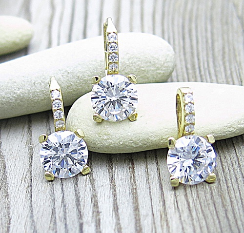 Souprava šperků – žluté zlato s velkými zirkony 1