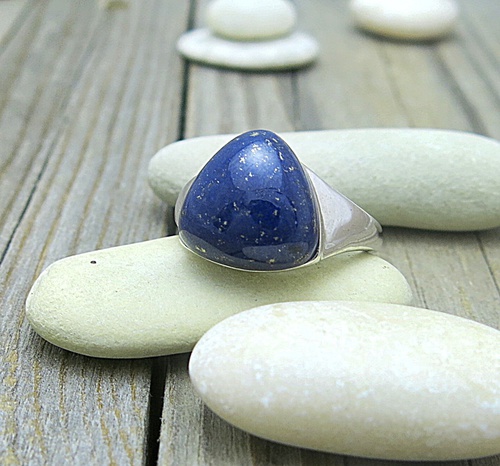 Stříbrný prsten s lapisem lazuli Stříbrný prsten s lapisem lazuli 1