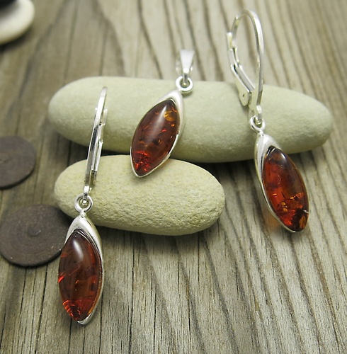 Náušnice s jantarem ~ stříbro Náušnice s jantarem ~ stříbro 1