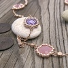 Náhrdelník s růženínem a ametystem ~ růžové zlato  2