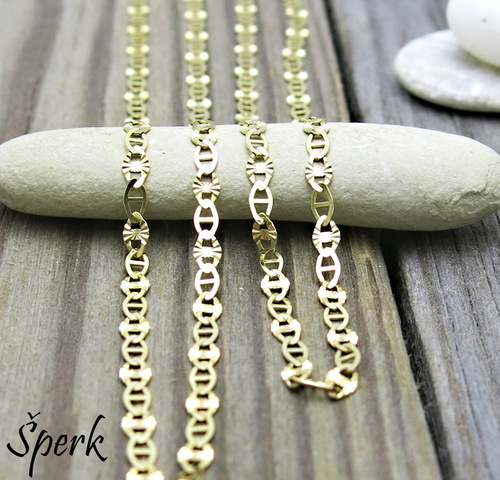 Náhrdelník ze žlutého zlata s hladkými i zdobenými očky 1