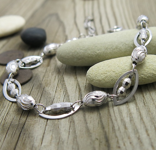 Náramek stříbro ~ broušení a lesk Náramek stříbro ~ broušení a lesk 1