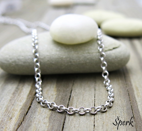 Stříbrný řetízek na krk ~ jemná kulatá očka 1