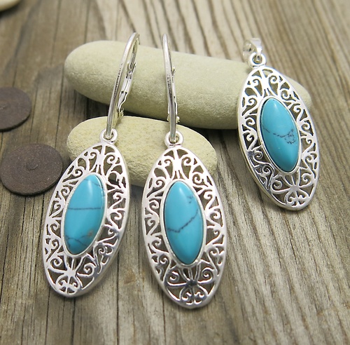 Stříbrná souprava ~ tyrkys Stříbrná souprava ~ tyrkys 1