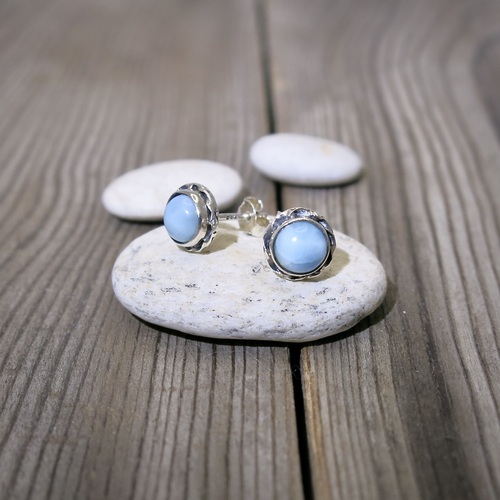 Náušnice z larimaru a stříbra Náušnice z larimaru a stříbra 1