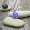 Stříbrný přívěsek srdce s modrým opálem 2