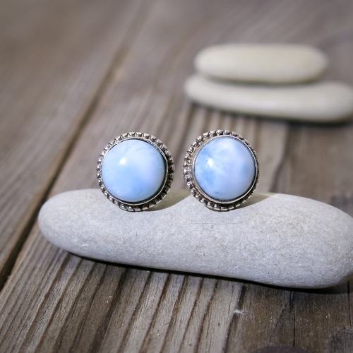 Náušnice stříbro a larimar Náušnice stříbro a larimar 1