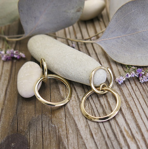 Náušnice kruhy ~ žluté zlato  1