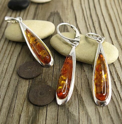 Souprava s jantary ~ stříbro  Souprava s jantary ~ stříbro  1