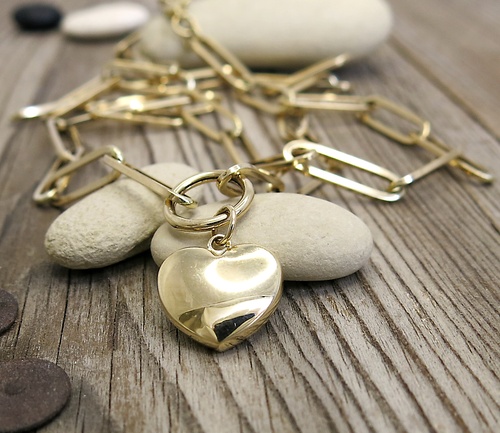 Náhrdelník se srdíčkem ~ žluté zlato  1