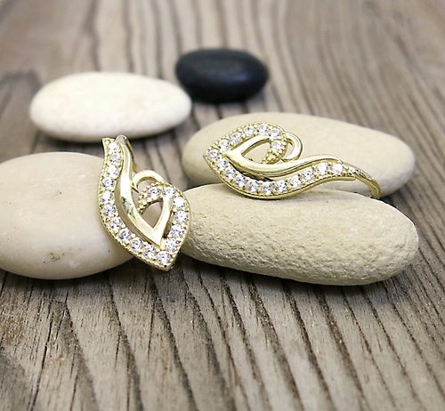 Žluté zlato ~ náušnice se zirkony 1