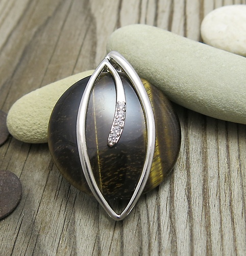 Přívěsek s tygřím okem ~ stříbro  Přívěsek s tygřím okem ~ stříbro  1