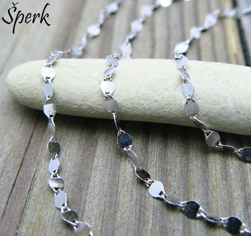 Náhrdelník z bílého zlata s jednoduchými hladkými očky 1