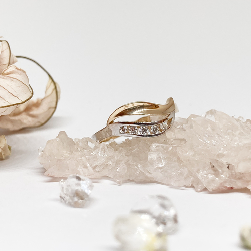 Prsten ze žlutého zlata - dvojitá vlnka Prsten ze žlutého zlata - dvojitá vlnka 1