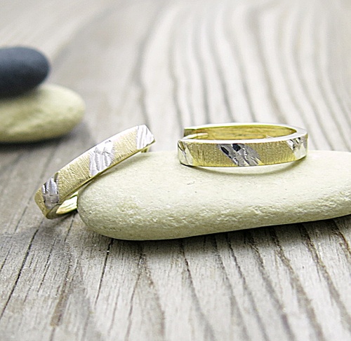 Náušnice žluté a bílé zlato 1