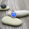 Stříbrný přívěsek srdce s modrým opálem 2