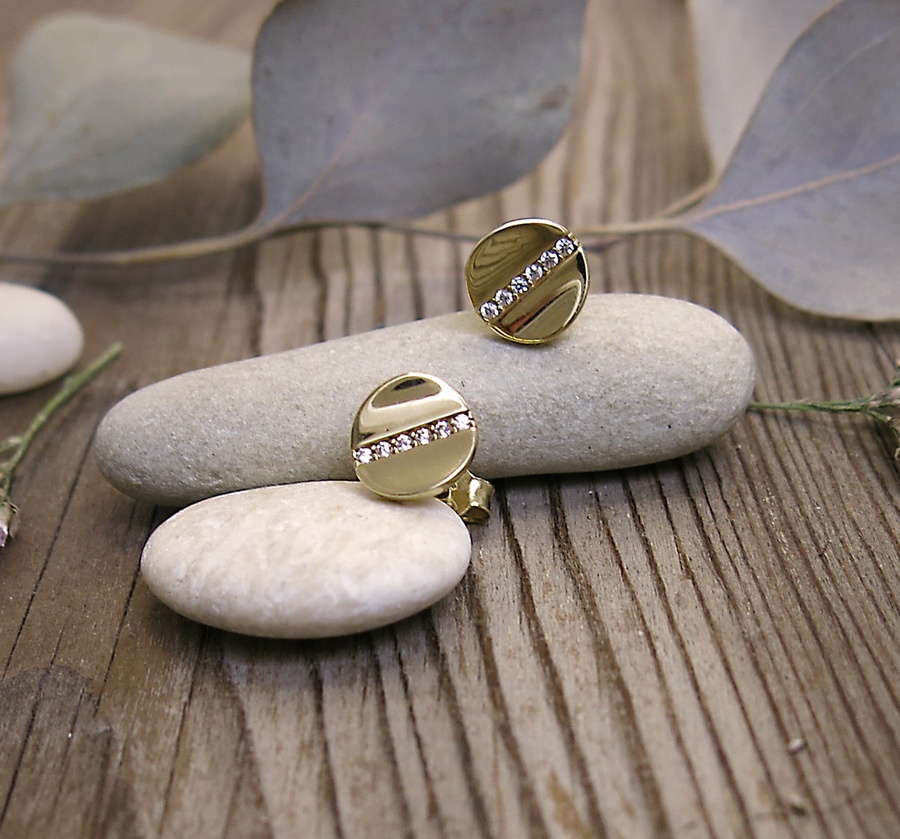 Náušnice se zirkony na puzetu